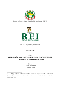 A UTILIZAÇÃO DAS PLANTAS MEDICINAIS PELA COMUNIDADE