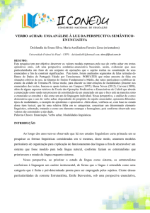 verbo achar: uma análise à luz da perspectiva