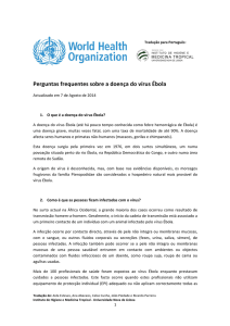 Perguntas frequentes sobre a doença do vírus Ébola