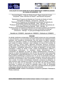 avaliação da qualidade de plantas medicinais comercializadas na
