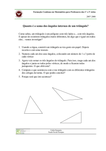 Quanto é a soma dos ângulos internos de um triângulo?