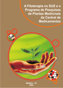 A Fitoterapia no SUS e o Programa de Pesquisas de Plantas