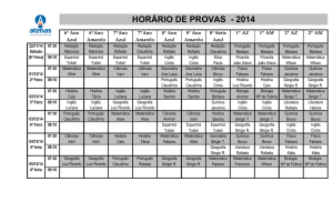 HORÁRIO DE PROVAS