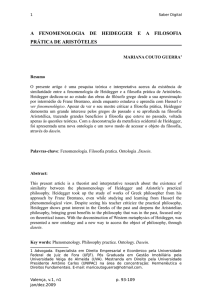 a fenomenologia de heidegger e a filosofia prática de aristóteles