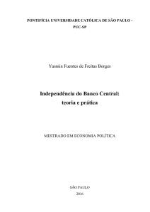 Independência do Banco Central: teoria e prática - PUC-SP