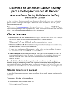 American Cancer Society Guidelines for the Early Detection of