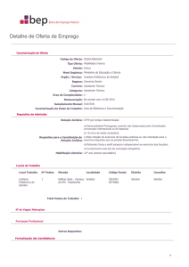 Detalhe de Oferta de Emprego - Instituto Politécnico de Setúbal