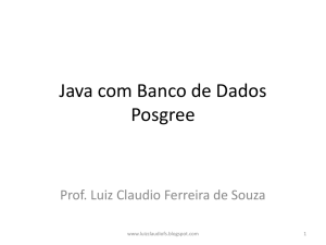 Java com Banco de Dados Posgree