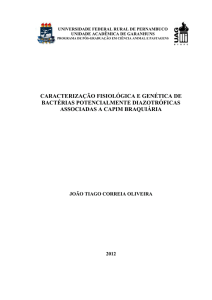 caracterização fisiológica e genética de bactérias potencialmente