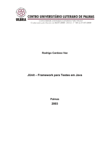 JUnit – Framework para Testes em Java 2003