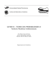 GET00143 – TEORIA DAS PROBABILIDADES II Variáveis