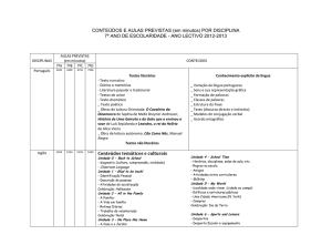 POR DISCIPLINA 7º ANO DE ESCOLARIDADE