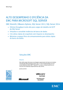 Alto desempenho e eficiência da EMC para Microsoft SQL Server