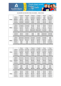 CALENDÁRIO DE REVISÃO PARA OS EXAMES – ANOS FINAIS