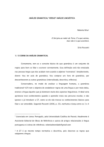 Análise gramatical "versus" análise linguística, por Roberta da Silva