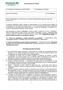 Declaração de Saúde - Unimed Cruzeiro