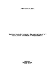 Análise de viabilidade econômica para implantação de um