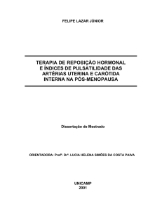 terapia de reposição hormonal e índices de pulsatilidade das