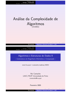 Análise da Complexidade de Algoritmos