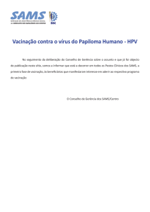 Vacinação contra o vírus do Papiloma Humano