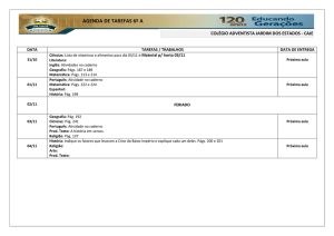 AGENDA DE TAREFAS 6º A