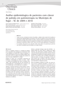 Análise epidemiologica de pacientes com câncer de pulmão em