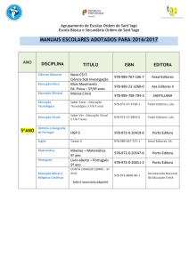 Manuais escolares 16-17 - Agrupamento de Escolas Ordem de