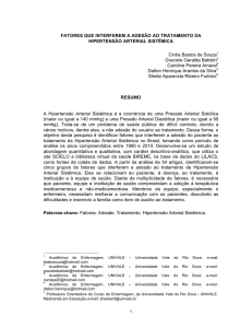 FATORES QUE INTERFEREM A ADESÃO AO TRATAMENTO DA