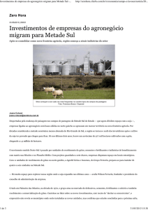 Investimentos de empresas do agronegócio migram para Metade