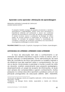 aprender como aprender : otimizao da aprendizagem