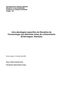 Uma abordagem específica da Disciplina de Farmacologia nas