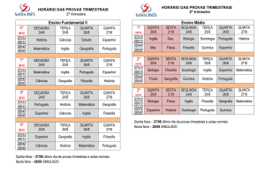 Ensino Fundamental II 6º ano 7º ano 8º ano 9º ano Ensino Médio 1ª