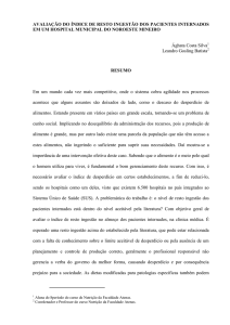 avaliação do índice de resto ingestão dos pacientes