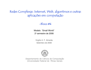 Redes Complexas: Internet edes Complexas - INPE