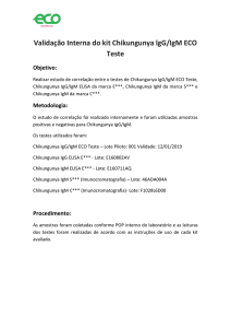 Validação Interna do kit Chikungunya lgG/IgM