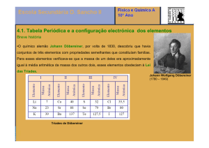4.1. Tabela Periódica e a configuração electrónica dos elementos