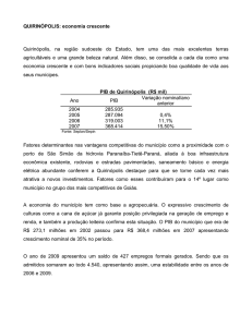 QUIRINÓPOLIS: economia crescente Quirinópolis, na região