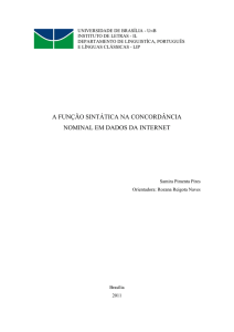 a função sintática na concordância nominal em dados - BDM