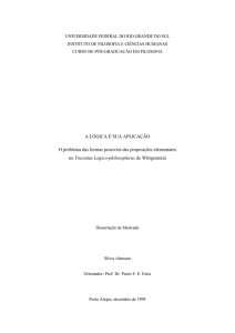 A LÓGICA E SUA APLICAÇÃO O problema das formas possíveis