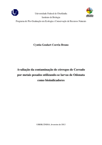 Avaliação da contaminação de córregos de Cerrado por metais