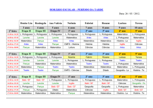 HORÁRIO ESCOLAR – PERÍODO DA TARDE