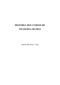 HISTÓRIA DOS CURSOS DE FILOSOFIA DO RGS