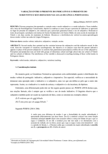 variação entre o presente do indicativo e o presente do