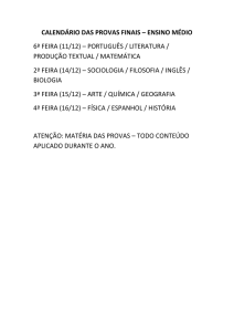 calendário das provas finais – ensino médio 6ª feira (11/12)