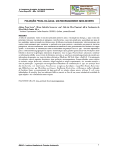 poluição fecal da água: microorganismos indicadores