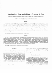 Imunizações e Hipersensibilidade a Proteínas de Ovo