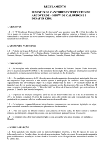 REGULAMENTO II DESFIO DE CANTORES/INTERPRETES DE