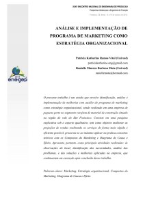análise e implementação de programa de marketing como