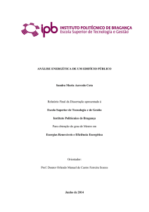 ANÁLISE ENERGÉTICA DE UM EDIFÍCIO PÚBLICO Sandra Maria