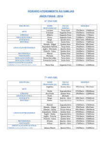 Horário de atendimento às famílias